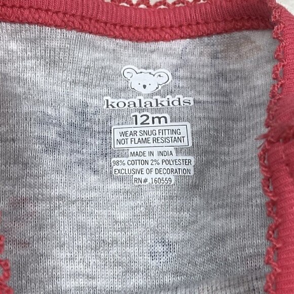 NEW Koala Kids Christmas 4pc Pajama Set Size 12 Months Pjs Reindeer Ornaments - Picture 2 of 7